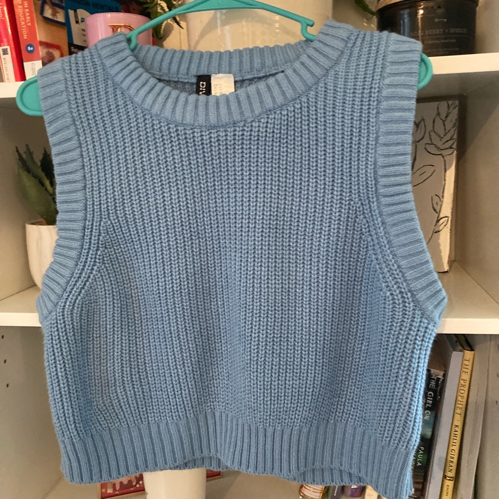Light blue sweater vest